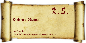 Kokas Samu névjegykártya